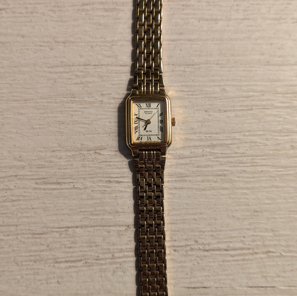 Gold Seiko Rectangular Watch